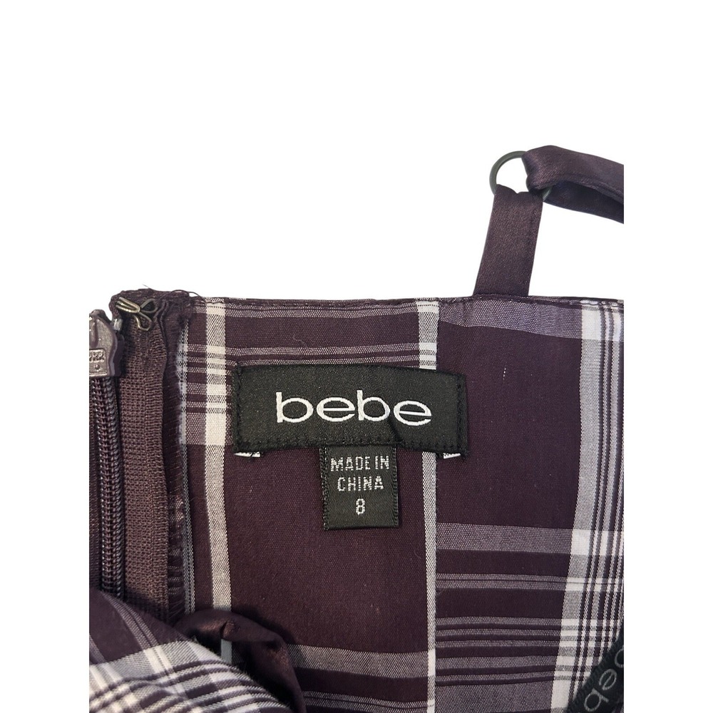 Bebe Purple Plaid Dress Size 8 - Picture 11 of 11